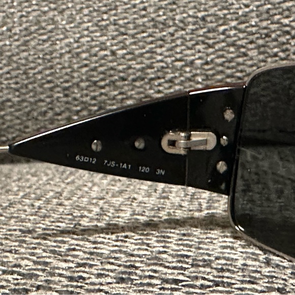 Prada black and silver metal sunglasses snakeskin design trim - Picture 5 of 7